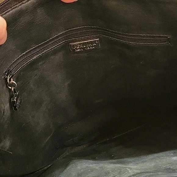 Great Condition Perlina Vintage Black Leather Laptop Bag/Briefcase Tote - Picture 10 of 13